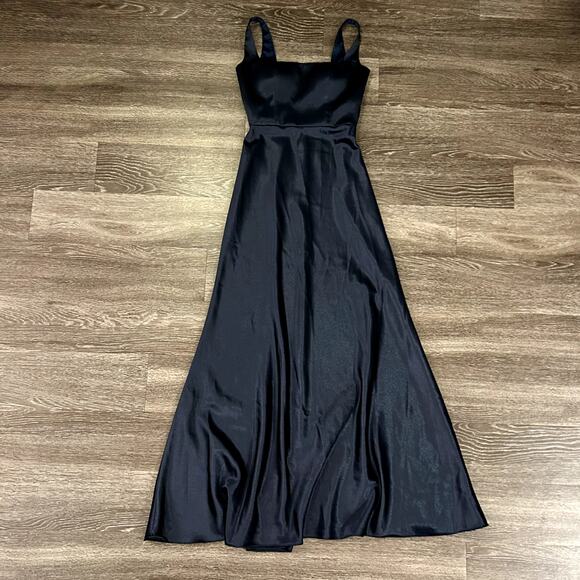 Jenny Yoo Ariana Bridesmaid Dress French Blue US 8 Square Neck Satin Crepe Gown - Picture 12 of 14